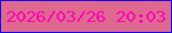文字の大きさ：3、枠の色：1205eb、背景の色：df6891、文字の色：fe02b4 無料ブログパーツのブログ時計