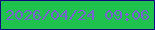 文字の大きさ：3、枠の色：120681、背景の色：20c24e、文字の色：7961d2 無料ブログパーツのブログ時計