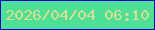 文字の大きさ：2、枠の色：1207c9、背景の色：4ee097、文字の色：d8de92 無料ブログパーツのブログ時計