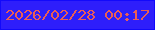 文字の大きさ：4、枠の色：1209fc、背景の色：2e1efb、文字の色：ea5e56 無料ブログパーツのブログ時計