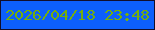 文字の大きさ：4、枠の色：120e2a、背景の色：0d5ffb、文字の色：74ae0d 無料ブログパーツのブログ時計