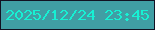 文字の大きさ：3、枠の色：121122、背景の色：409ea4、文字の色：17f1d3 無料ブログパーツのブログ時計