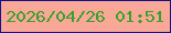 文字の大きさ：2、枠の色：12128c、背景の色：f9a796、文字の色：38a12f 無料ブログパーツのブログ時計