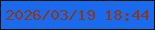文字の大きさ：5、枠の色：121304、背景の色：196aed、文字の色：8b381a 無料ブログパーツのブログ時計