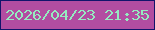 文字の大きさ：3、枠の色：12146b、背景の色：b24da1、文字の色：95ecc0 無料ブログパーツのブログ時計