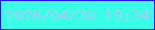 文字の大きさ：4、枠の色：1218ef、背景の色：38fee6、文字の色：a3cff6 無料ブログパーツのブログ時計