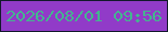 文字の大きさ：2、枠の色：12192b、背景の色：913bc8、文字の色：44b58f 無料ブログパーツのブログ時計