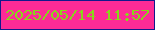 文字の大きさ：4、枠の色：12198c、背景の色：fd2b96、文字の色：88d61b 無料ブログパーツのブログ時計