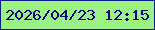 文字の大きさ：5、枠の色：121a85、背景の色：9bf388、文字の色：06007a 無料ブログパーツのブログ時計