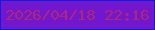 文字の大きさ：4、枠の色：121bde、背景の色：7118ce、文字の色：ae2677 無料ブログパーツのブログ時計