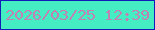 文字の大きさ：4、枠の色：121cb6、背景の色：45edc3、文字の色：c181b4 無料ブログパーツのブログ時計