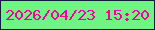文字の大きさ：3、枠の色：121d3c、背景の色：70f486、文字の色：f600a1 無料ブログパーツのブログ時計