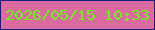 文字の大きさ：4、枠の色：121f87、背景の色：d96b9e、文字の色：6bf615 無料ブログパーツのブログ時計