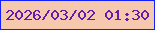 文字の大きさ：3、枠の色：121fff、背景の色：f6c9ae、文字の色：601dae 無料ブログパーツのブログ時計