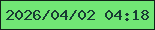 文字の大きさ：4、枠の色：122119、背景の色：71e675、文字の色：183c34 無料ブログパーツのブログ時計