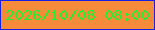 文字の大きさ：3、枠の色：1221e2、背景の色：f78b3c、文字の色：23ef2b 無料ブログパーツのブログ時計