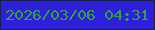 文字の大きさ：1、枠の色：122251、背景の色：2d20d8、文字の色：36a049 無料ブログパーツのブログ時計