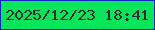 文字の大きさ：5、枠の色：1222c3、背景の色：07e65b、文字の色：1e2d2f 無料ブログパーツのブログ時計