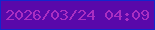文字の大きさ：5、枠の色：1226cd、背景の色：5908aa、文字の色：a92ec2 無料ブログパーツのブログ時計