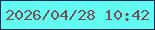 文字の大きさ：2、枠の色：122955、背景の色：61fbf2、文字の色：765054 無料ブログパーツのブログ時計
