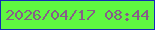 文字の大きさ：4、枠の色：122cb7、背景の色：5ff841、文字の色：875d88 無料ブログパーツのブログ時計