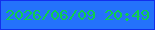 文字の大きさ：5、枠の色：122fec、背景の色：2472fb、文字の色：0fcf4d 無料ブログパーツのブログ時計