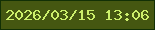 文字の大きさ：4、枠の色：123005、背景の色：455711、文字の色：ccef6b 無料ブログパーツのブログ時計