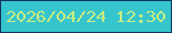 文字の大きさ：1、枠の色：123263、背景の色：36c5cd、文字の色：c8ec81 無料ブログパーツのブログ時計
