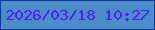 文字の大きさ：2、枠の色：1234a6、背景の色：4a8ec7、文字の色：511df7 無料ブログパーツのブログ時計