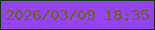 文字の大きさ：1、枠の色：12360f、背景の色：9443f1、文字の色：716615 無料ブログパーツのブログ時計