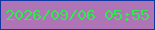 文字の大きさ：4、枠の色：12369f、背景の色：af74b5、文字の色：2ded4b 無料ブログパーツのブログ時計