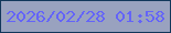 文字の大きさ：1、枠の色：12375b、背景の色：99a2bf、文字の色：6464f8 無料ブログパーツのブログ時計