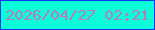 文字の大きさ：3、枠の色：1237f0、背景の色：08fdd8、文字の色：b97cb8 無料ブログパーツのブログ時計