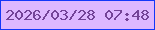 文字の大きさ：1、枠の色：1237fa、背景の色：ddb7ff、文字の色：734397 無料ブログパーツのブログ時計
