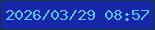 文字の大きさ：5、枠の色：123934、背景の色：1826aa、文字の色：59c3ee 無料ブログパーツのブログ時計