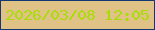 文字の大きさ：1、枠の色：123974、背景の色：e0c186、文字の色：a8dd09 無料ブログパーツのブログ時計