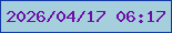 文字の大きさ：1、枠の色：1239a6、背景の色：a5cfdc、文字の色：6e0ea9 無料ブログパーツのブログ時計