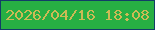 文字の大きさ：2、枠の色：123d67、背景の色：27af43、文字の色：ccba55 無料ブログパーツのブログ時計