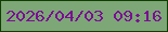 文字の大きさ：5、枠の色：123e04、背景の色：7da777、文字の色：7b0e93 無料ブログパーツのブログ時計