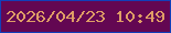 文字の大きさ：1、枠の色：123fb9、背景の色：630752、文字の色：df9e66 無料ブログパーツのブログ時計
