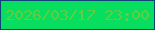文字の大きさ：5、枠の色：12417a、背景の色：07de5f、文字の色：62cd40 無料ブログパーツのブログ時計