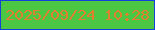 文字の大きさ：4、枠の色：1241db、背景の色：4bc744、文字の色：e0812f 無料ブログパーツのブログ時計