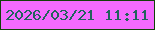 文字の大きさ：4、枠の色：124209、背景の色：f46aff、文字の色：22635c 無料ブログパーツのブログ時計