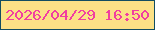 文字の大きさ：3、枠の色：124d61、背景の色：fbe186、文字の色：f13fa0 無料ブログパーツのブログ時計