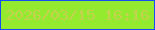 文字の大きさ：3、枠の色：124ff4、背景の色：93ea2f、文字の色：c5d24f 無料ブログパーツのブログ時計