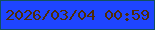 文字の大きさ：3、枠の色：12505e、背景の色：1e45ff、文字の色：502c06 無料ブログパーツのブログ時計