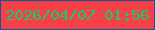 文字の大きさ：1、枠の色：1252a7、背景の色：f44145、文字の色：14cb73 無料ブログパーツのブログ時計