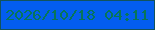 文字の大きさ：4、枠の色：12535c、背景の色：035def、文字の色：077559 無料ブログパーツのブログ時計