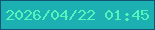 文字の大きさ：1、枠の色：125475、背景の色：1db0b2、文字の色：52f5bc 無料ブログパーツのブログ時計