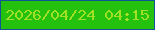 文字の大きさ：5、枠の色：125596、背景の色：24c10f、文字の色：a0e126 無料ブログパーツのブログ時計